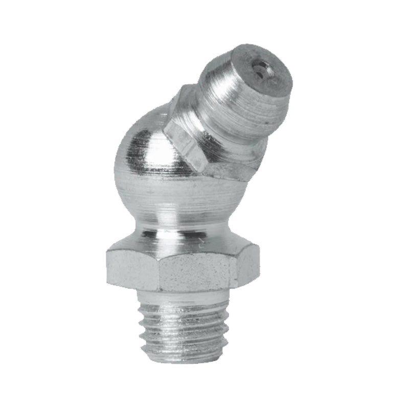 1/4x28 SAE-LT Hardened Mild Steel Zinc Plated Thread 45 Degrees Long Hydraulic Grease Nipples - Pack of 500
