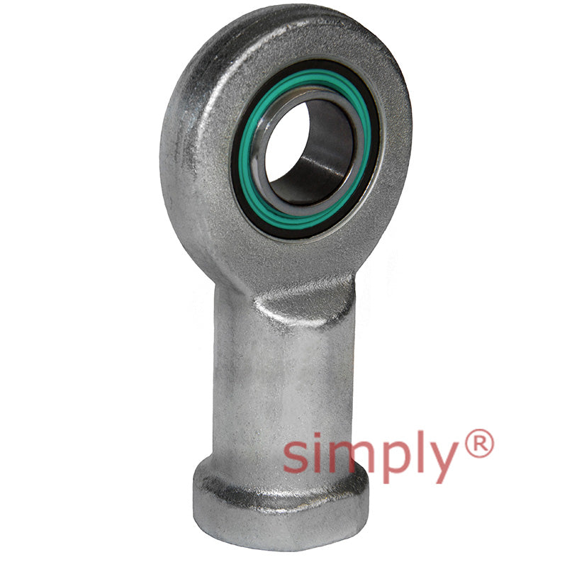 Fluro EIL25D2RS Left Hand Zinc Plated Steel Maintenance Free Female Plain Rod End M24x2 Thread