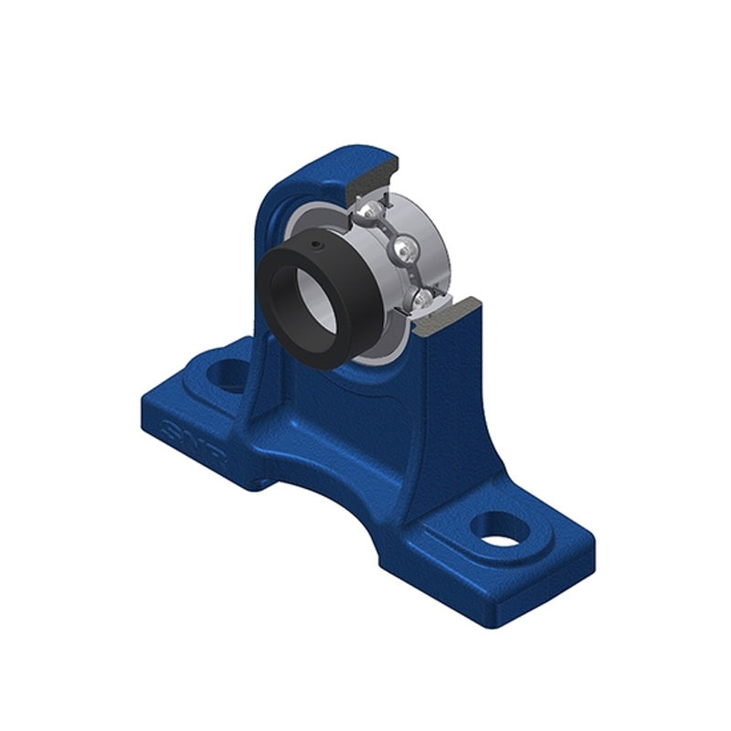 SNR EXPH209N Metric Cast Iron High Centre Height Two Bolt Pillow / Plummer Block Housing with 45mm Bore Eccentric Collar Insert - Allow 2-3 Days