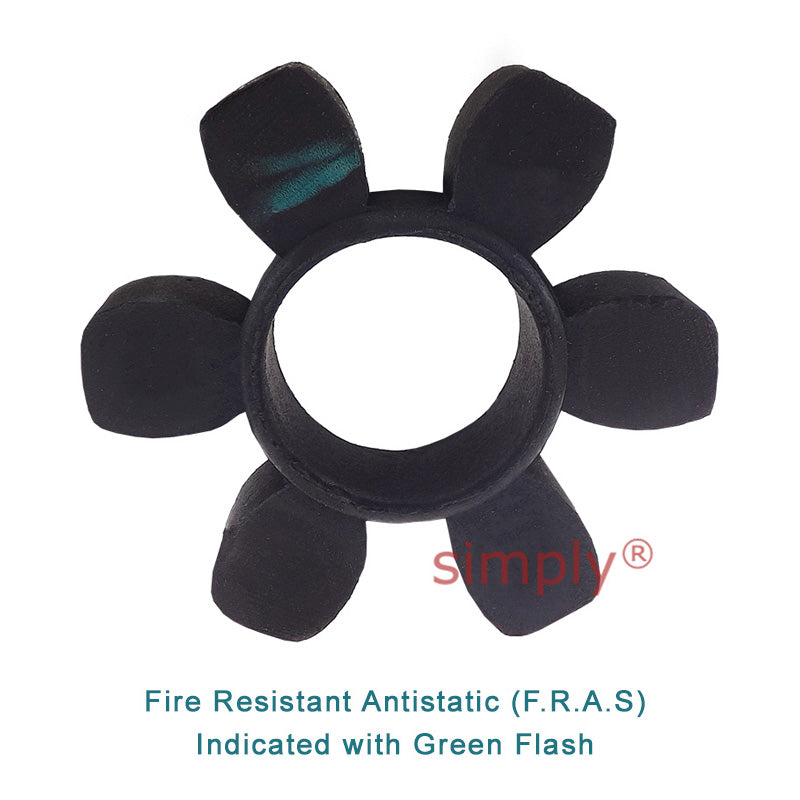 Major Brand HRC90H Coupling Assembly Outer Facing Taper Bores Max Bush Bore 28mm / 1-1/8 inch with Fire Resistant Antistatic (F.R.A.S) Insert
