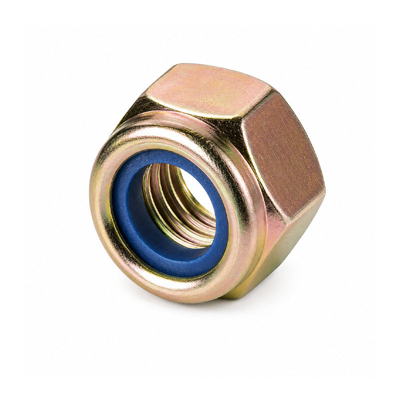 Unifix M16x24 - Class 8 Steel Insert Nut DIN 982 with 2mm Pitch and Zinc and Yellow Finish - Allow 2-3 Days