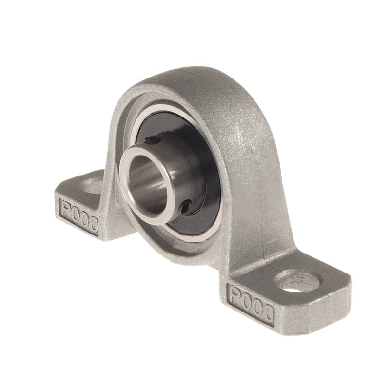 KP001 2 Bolt Aluminium Pillow Block with 12mm Bore Grub Screw Insert