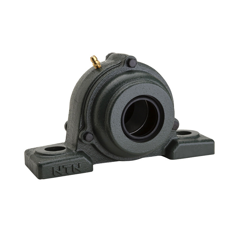 NTN M-S-UCP210-115D1 Imperial Cast Iron Two Bolt Pillow / Plummer Block Housing with 1-15/16 inch Bore Insert with Steel Plate Cover - Open Version - Allow 2-3 Days