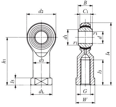 Budget PHS10 Right Hand Steel / Bronze Lined Plain Female Rod End 10mm Bore M10x1.5 Thread