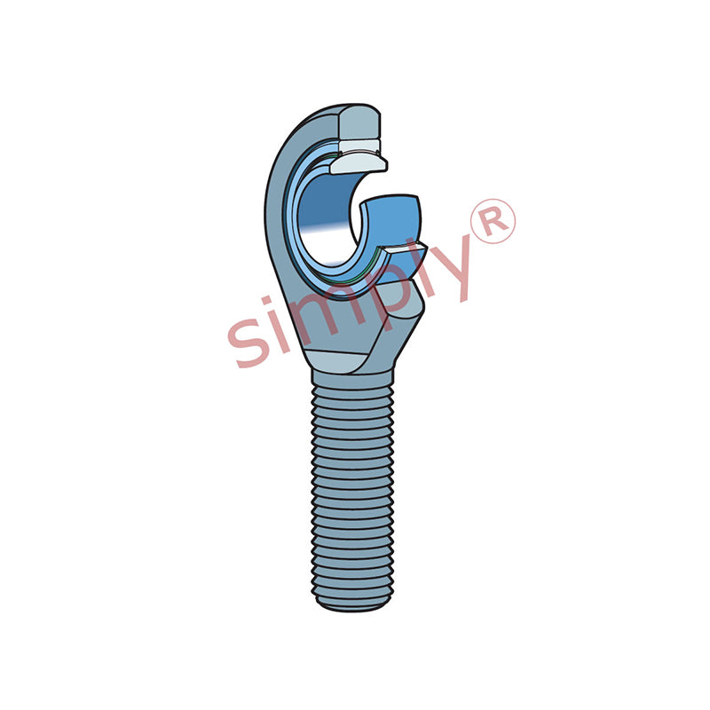 SKF SAA50TXE2LS Right Hand Steel / PTFE Fabric Lined Plain Male Rod End M45x3 Thread