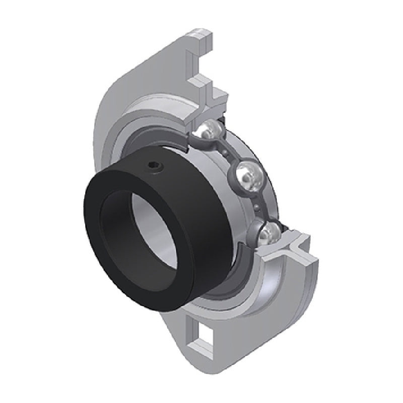 SNR ESPFL208 Metric Two Bolt Oval Pressed Steel Bearing Housing with 40mm Eccentric Collar Insert - Allow 2-3 Days