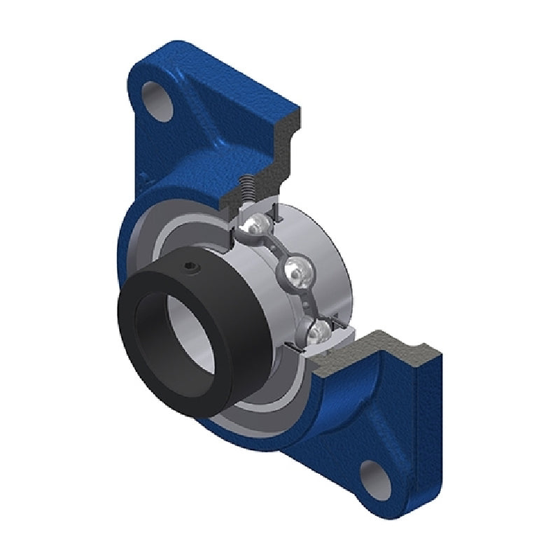 SNR EXF209N Metric Four Bolt Square Cast Iron Flange Housing with 45mm Bore Eccentric Collar Insert - Allow 2-3 Days