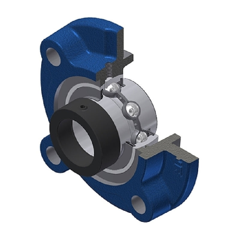 SNR EXFC208N Metric Four Bolt Cast Iron Round Flanged Housing with 40mm Eccentric Collar Insert - Allow 2-3 Days