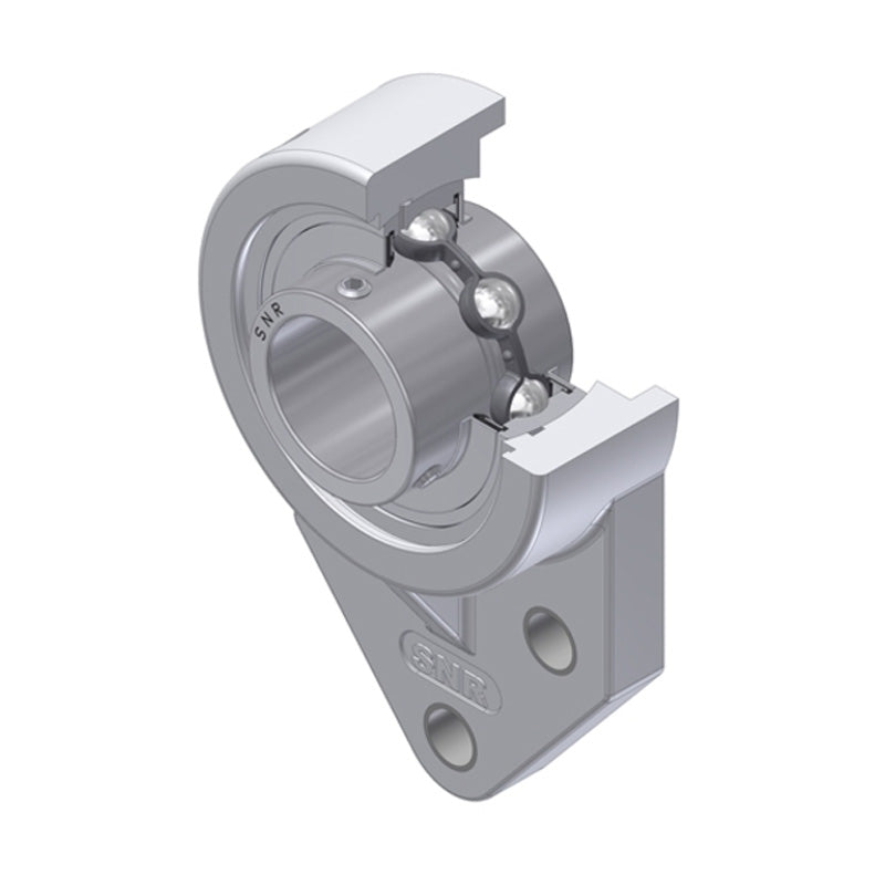 SNR MUCFBL208-24 Imperial Thermoplastic Three Bolt Flanged Bracket Housing Unit with 1/2 inch Bore Insert - Allow 2-3 Days