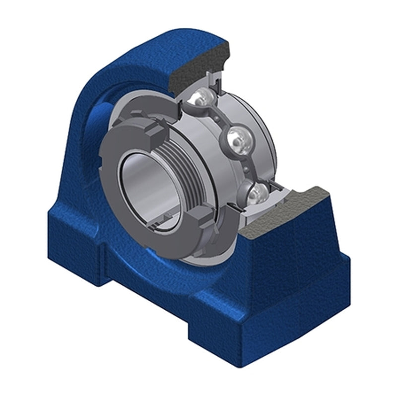 SNR UKPG208H308 Metric Cast Iron Two Bolt Pillow / Plummer Block Housing Insert and Adaptor Sleeve Fits 35mm Shaft - Allow 2-3 Days