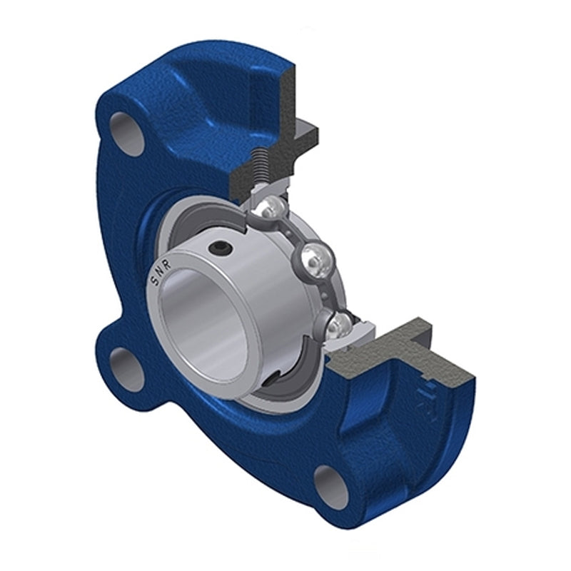 SNR USFC209 Metric Four Bolt Cast Iron Round Flanged Housing with 45mm Insert - Allow 2-3 Days