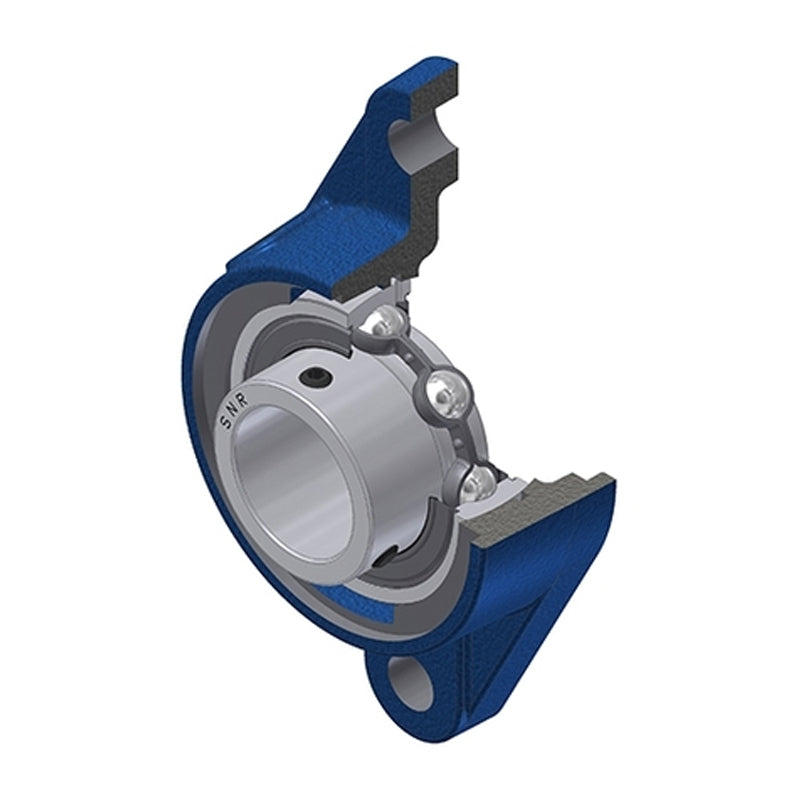 SNR USFLE212N Metric Two Bolt Oval Cast Iron Flange Housing with 60mm Bore Insert - Allow 2-3 Days
