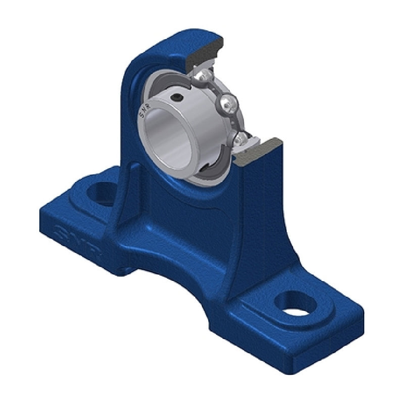 SNR USPH208 Metric Cast Iron High Centre Height Two Bolt Pillow / Plummer Block Housing with 40mm Bore Insert - Allow 2-3 Days