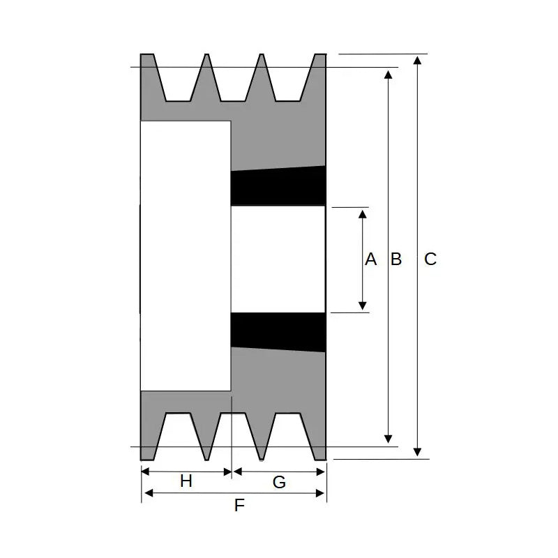 80X3SPA 80mm Pitch Diameter SPA Section Tapered Locking Bush Type Pulley with 3 Grooves (Bush not Incl.)