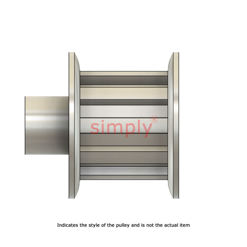 Aluminium Centre Drilled AT5 Timing Pulley with Flanges 5mm Pitch 14 Tooth for 10mm Wide Belts