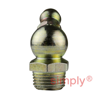 1/4x19 BSPT Hardened Mild Steel Zinc Plated 45 deg Hydraulic Grease Nipples 