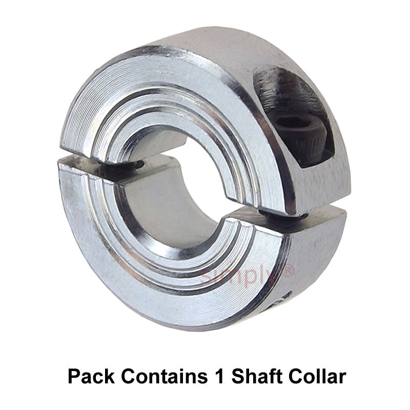 CADB09Z Zinc Plated En8 Steel Double Split Shaft Collar 9x24x9mm with Clamp Bolt