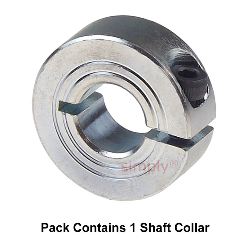 CASB11Z Zinc Plated En8 Steel Single Split Shaft Collar 11x28x11mm with Clamp Bolt