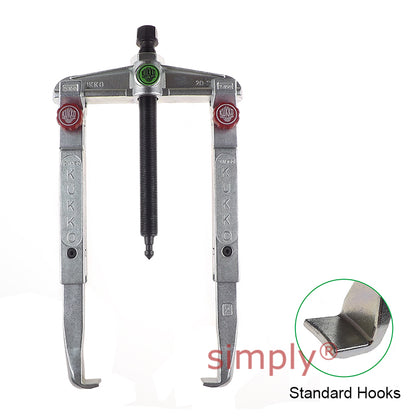 KUKKO Series 20-2+3 Universal 2-Jaw Puller with Sliding Parallel Quick Adjusting Jaws 160mm and V-P Extentions