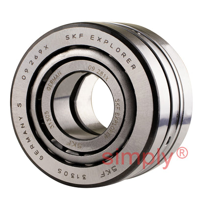 SKF 31305J2/DF Single Row Taper Roller Bearings Paired Face to Face 25x62x36.5mm