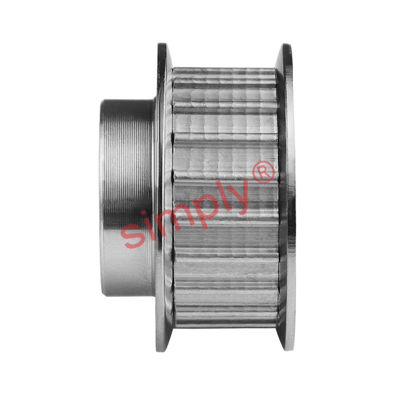 Drive-Flex Aluminium Pilot Bore AT10 Timing Pulley with Flanges 10mm Pitch 22 Tooth for 16mm Wide Belts - Overall Width 31mm