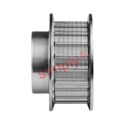 Drive-Flex Aluminium Pilot Bore AT10 Timing Pulley with Flanges 10mm Pitch 40 Tooth for 50mm Wide Belts - Overall Width 66mm