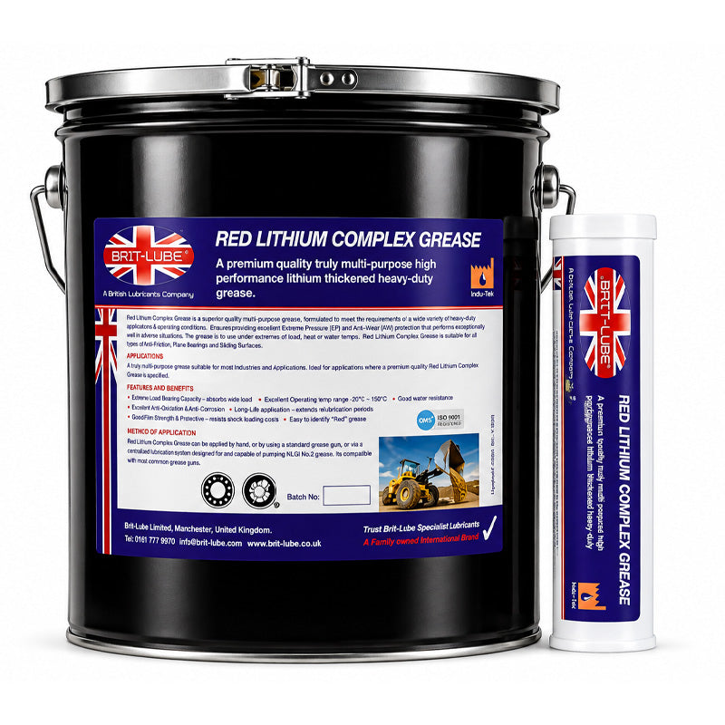 Brit-Lube Indu-Tek Red Lithium Complex 3kg - Allow 2-3 Days