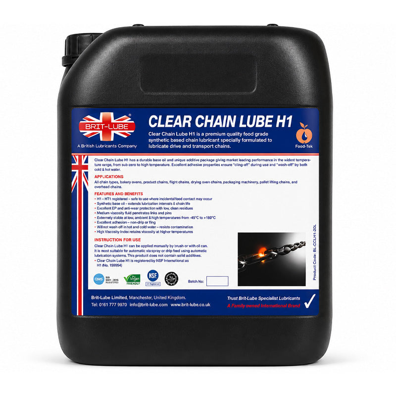 Brit-Lube Clear Chain Lube H1 205 Litre - Allow 2-3 Days