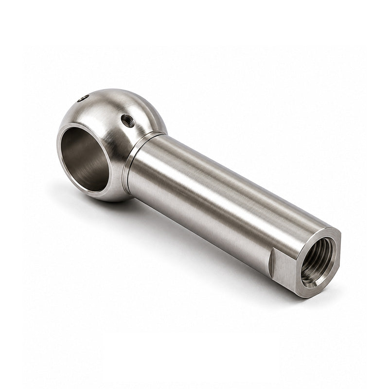 Chiavette BL13SS Right Hand Stainless Steel Long Ball Socket with Internal Snap Ring and Holes for Safety Clip 13mm Ball Diameter M8 Thread - Allow 2-3 Days