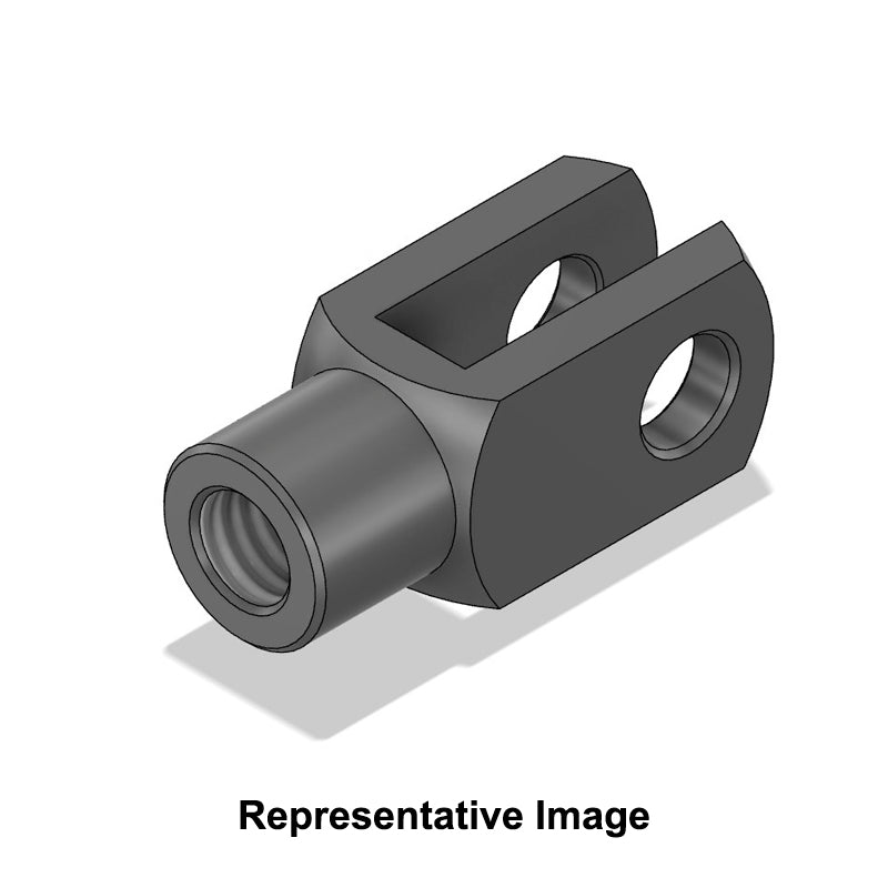 Chiavette G25X50LH Left Hand Female Steel Clevis 25mm Bore 50mm Base / Bore Center M24x3 Thread - Allow 7-10 Days