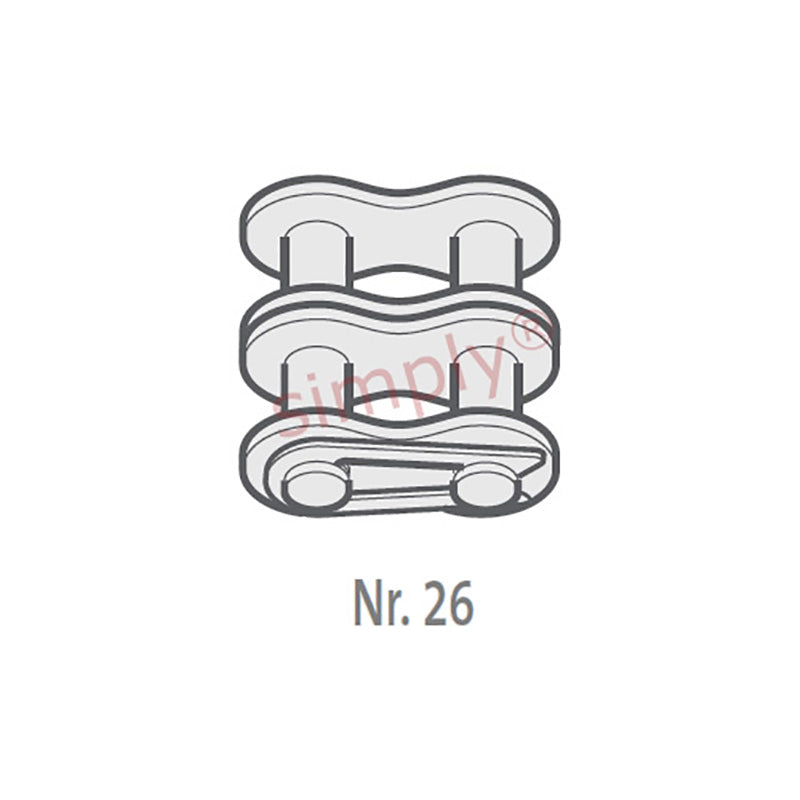Branded 35-2-NO26 ANSI / AS Duplex Chain Connecting Link With Spring Clip 3/8 inch Pitch