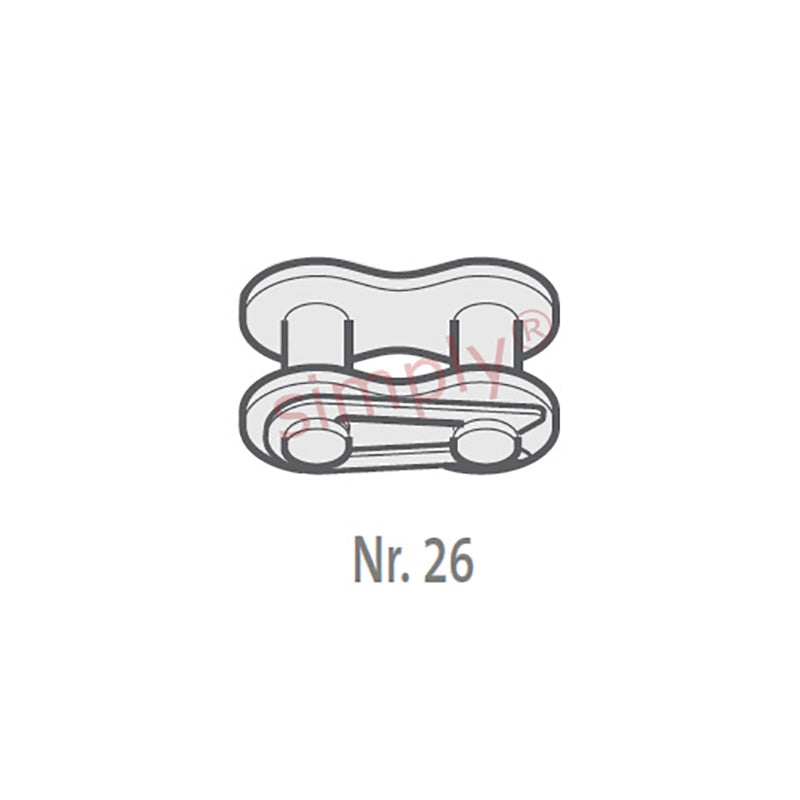 Branded 80-1-NO26 ANSI / AS Simplex Chain Connecting Link With Spring Clip 1 inch Pitch