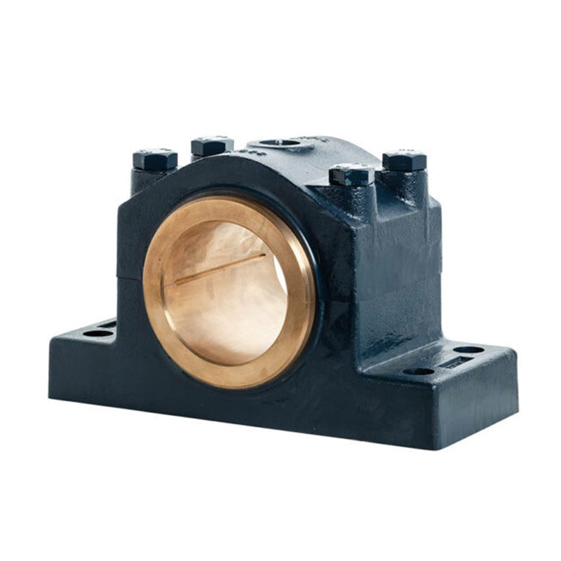 Major Brand DIN506-60M Heavy Duty Metric Split Cast Iron Four Bolt Pillow / Plummer Block Housing with 60mm Bore Gunmetal Bush Insert - Allow 3-4 Weeks