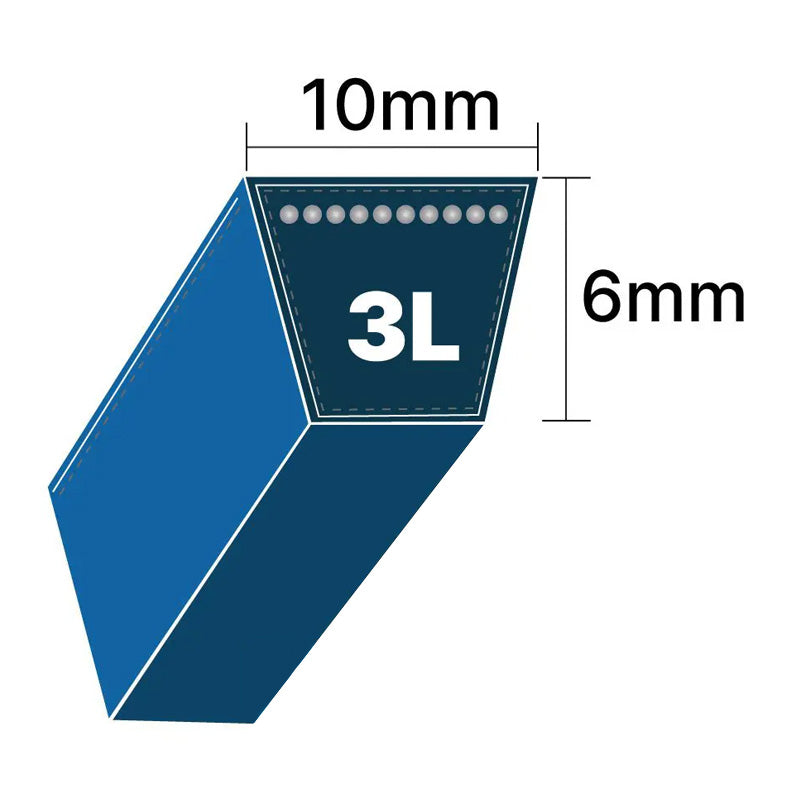 DRY-3L240K 3L Section 10x6mm Blue Cotton Dry Cover Kevlar Re-inforced Mower Wrapped V-Belt