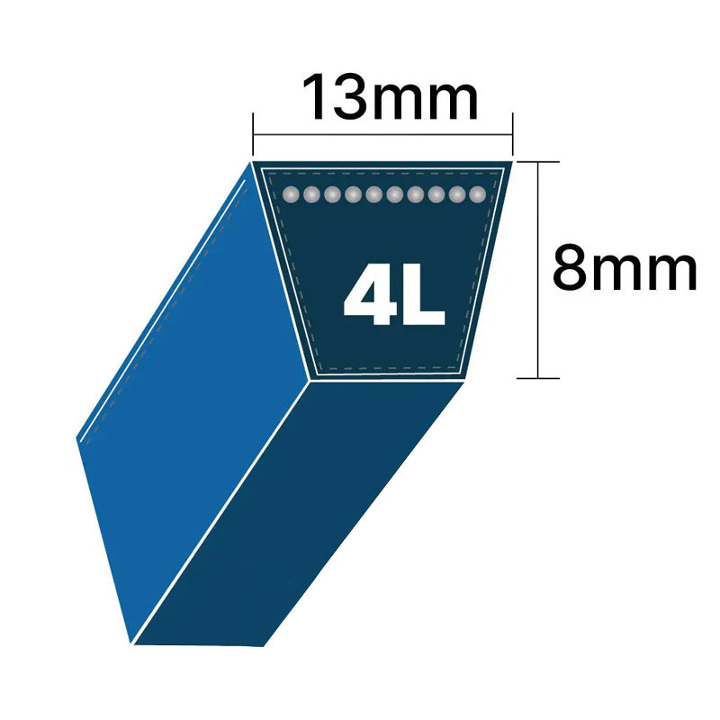 DRY-4L380K 4L Section 13x8mm Blue Cotton Dry Cover Kevlar Re-inforced Mower Wrapped V-Belt