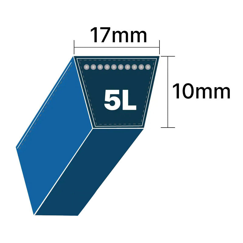 DRY-5L1070K 5L Section 17x10mm Blue Cotton Dry Cover Kevlar Re-inforced Mower Wrapped V-Belt