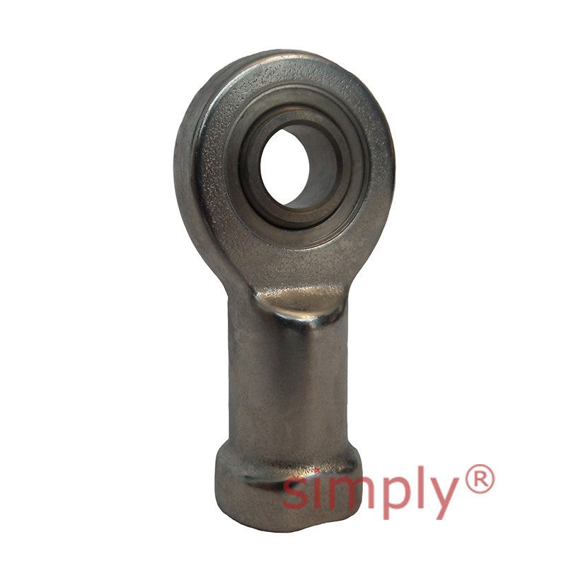 Fluro EIL60DNIRO Left Hand Stainless Steel / PTFE Lined Maintenance Free Female Plain Rod End M52x3 Thread
