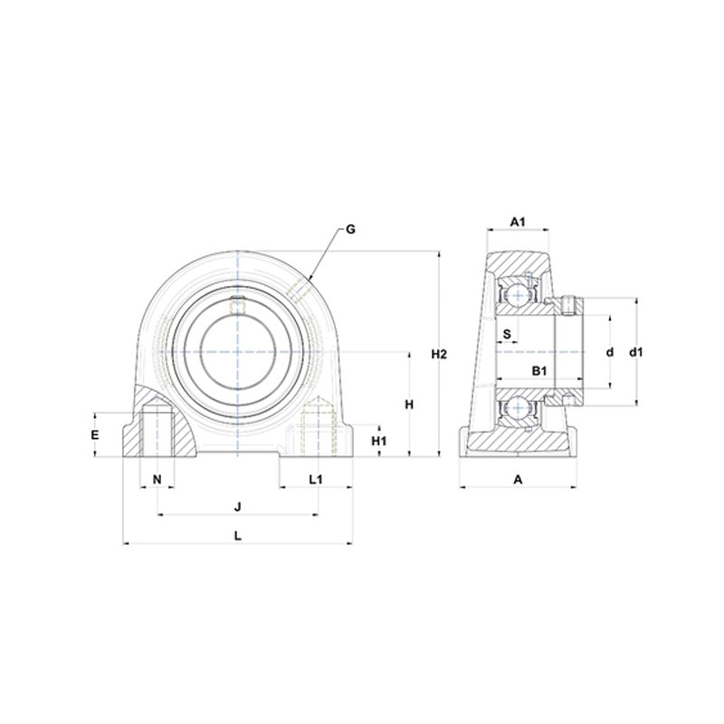 SNR ESPA207 Threaded Base Small Footprint Metric Pillow / Plummer Block Housing with Eccentric Collar Insert 35mm Bore - Allow 2-3 Days
