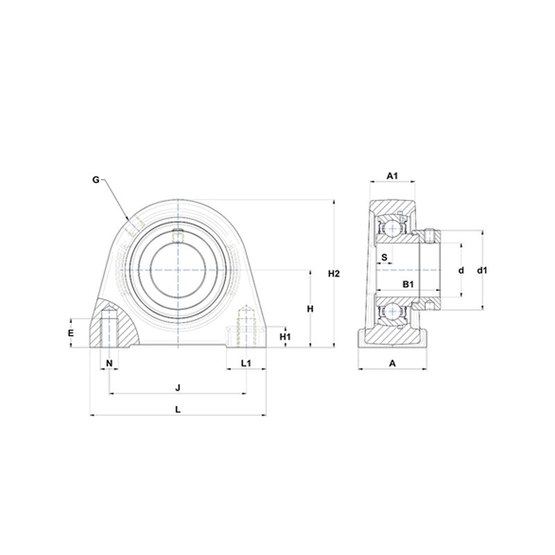 SNR ESPAE203 Threaded Base Small Footprint Metric Pillow / Plummer Block Housing with Eccentric Collar Insert 17mm Bore - Allow 2-3 Days