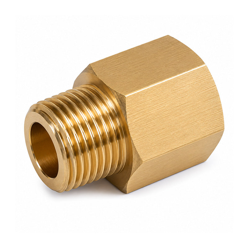1/8x28 BSP Female to 1/4x28 UNF Male Mild Steel Zinc Plated Yellow Thread Adaptors