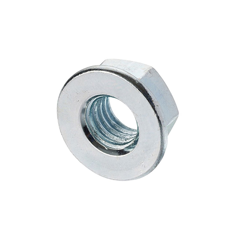 Unifix M8x13 - Class 6 Steel Unserrated Flange Nut DIN 6923 with 1.25mm Pitch and Bright Zinc Plated Finish