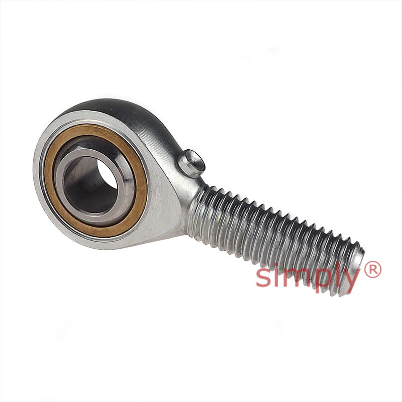 Fluro GAS22 Right Hand Steel / Bronze Male Plain Rod End M22x1.5 Thread
