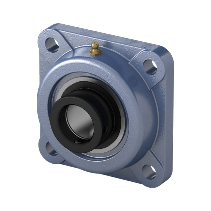 HCF307 Metric Four Bolt Square Cast Iron Flange Housing with 35mm Bore Insert