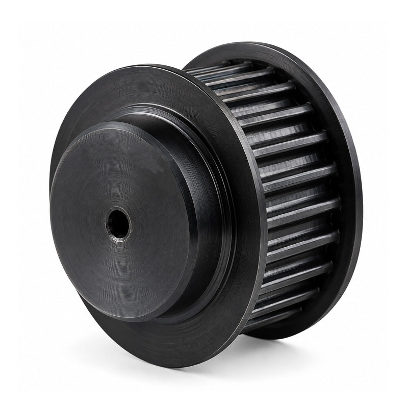P30-5M-25F - 5mm Pitch 30 Tooth Flanged HTD Type Steel Pilot Bore Timing Pulley for 25mm Wide Belts