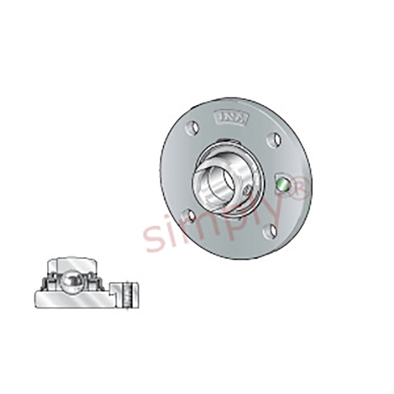 INA RME50XLN Four Bolt Cast Iron Round Housing with Eccentric Collar Insert 50mm Bore