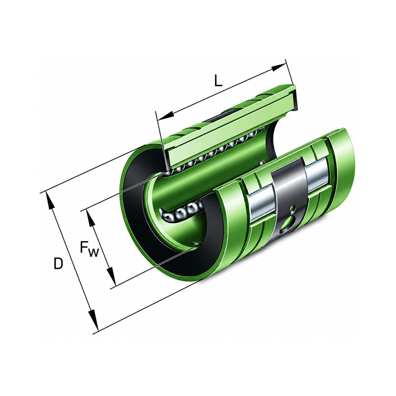 INA KNO12 Relubricatable Open Linear Ball Bushing 12x22x32mm