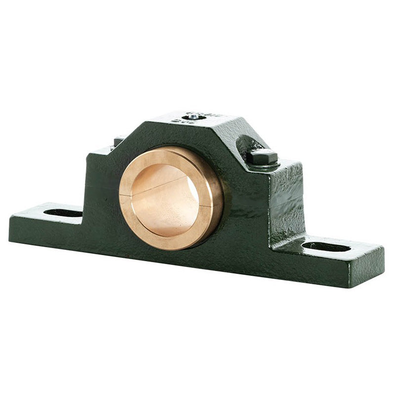 Major Brand LN50M Metric Split Cast Iron Two Bolt Pillow / Plummer Block Housing with 50mm Bore Gunmetal Bush Insert - Allow 3-4 Weeks