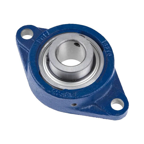 RHP MSF75 Metric Four Bolt Square Cast Iron Flange Housing and 75mm Bore Grub Screw Insert