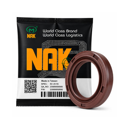 NAK 15x28x5mm FKM Rubber Additional Lining Single Lip Rotary Shaft Oil Seal with Stainless Spring SF - Allow 7-10 Days