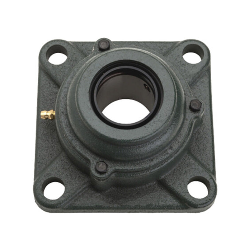 NTN M-C-UCF205-014D1 Imperial Four Bolt Square Cast Iron Flange Housing with 7/8 inch Bore Insert with Cast Iron Cover - Open Version - Allow 2-3 Days